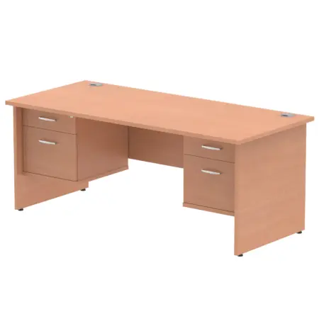 Impulse 1800mm Panel End Straight Desk With Two Fixed